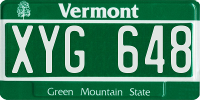 VT license plate XYG648