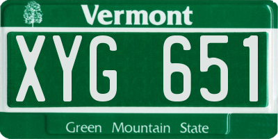 VT license plate XYG651