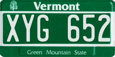 VT license plate XYG652
