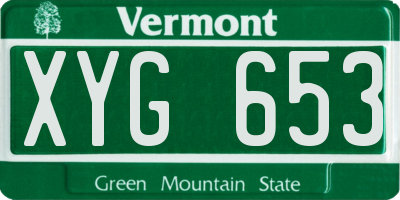VT license plate XYG653