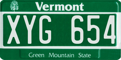 VT license plate XYG654