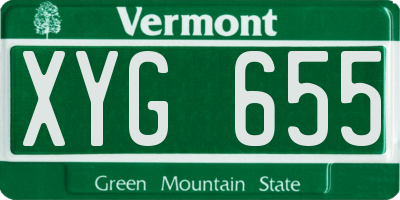 VT license plate XYG655