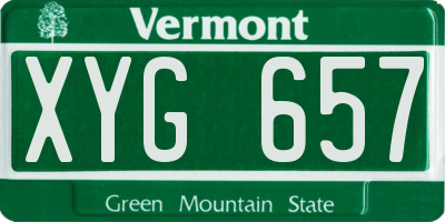 VT license plate XYG657