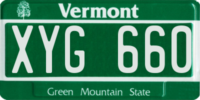VT license plate XYG660
