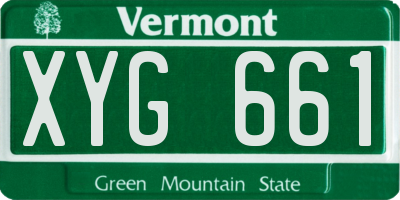 VT license plate XYG661