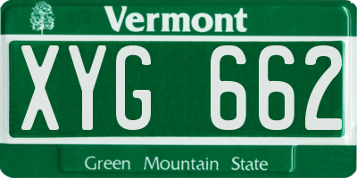 VT license plate XYG662