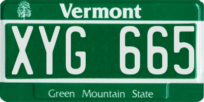 VT license plate XYG665