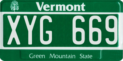 VT license plate XYG669