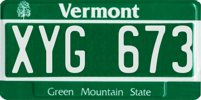 VT license plate XYG673