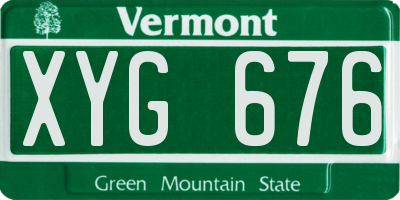 VT license plate XYG676