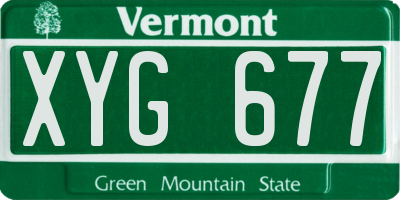 VT license plate XYG677