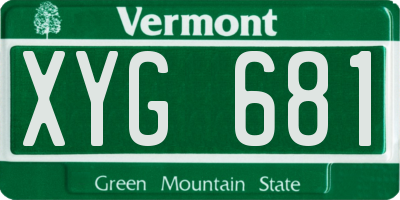 VT license plate XYG681