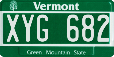 VT license plate XYG682