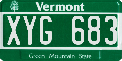VT license plate XYG683