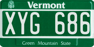VT license plate XYG686