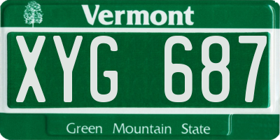 VT license plate XYG687