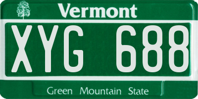 VT license plate XYG688