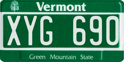 VT license plate XYG690