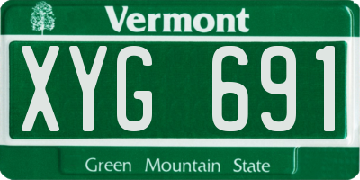 VT license plate XYG691