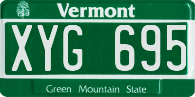 VT license plate XYG695