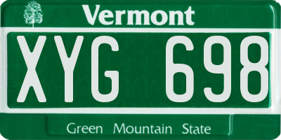 VT license plate XYG698