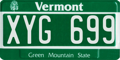 VT license plate XYG699
