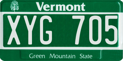 VT license plate XYG705