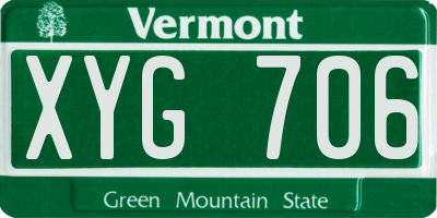 VT license plate XYG706