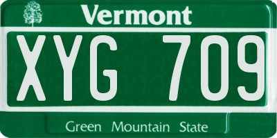 VT license plate XYG709