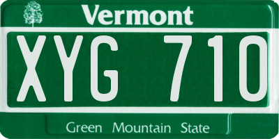VT license plate XYG710
