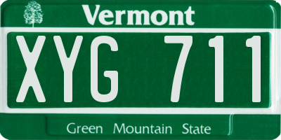 VT license plate XYG711