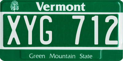 VT license plate XYG712
