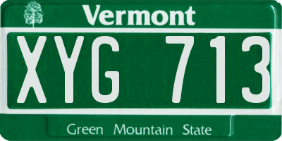 VT license plate XYG713