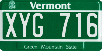 VT license plate XYG716