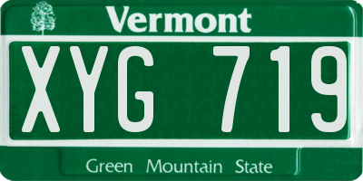 VT license plate XYG719