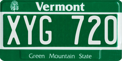 VT license plate XYG720