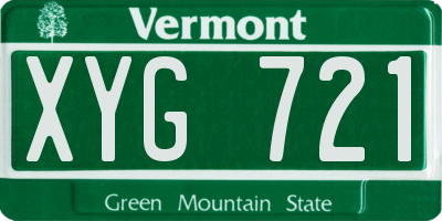 VT license plate XYG721
