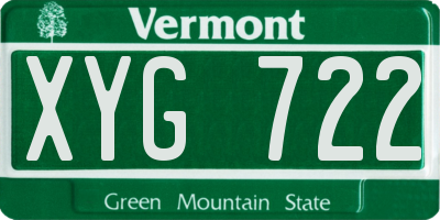 VT license plate XYG722