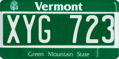 VT license plate XYG723