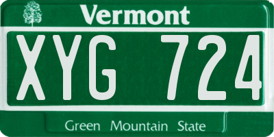 VT license plate XYG724