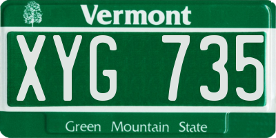 VT license plate XYG735