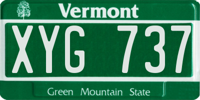 VT license plate XYG737