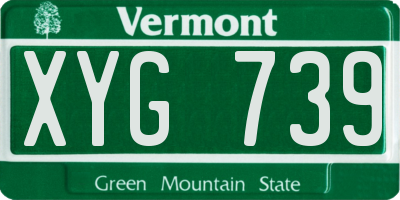 VT license plate XYG739