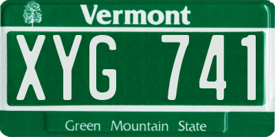VT license plate XYG741