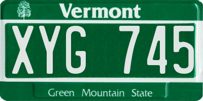 VT license plate XYG745