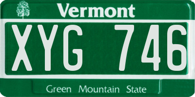 VT license plate XYG746