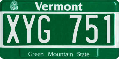 VT license plate XYG751