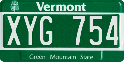 VT license plate XYG754