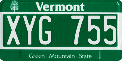 VT license plate XYG755
