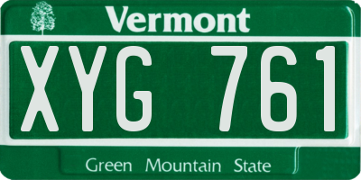 VT license plate XYG761